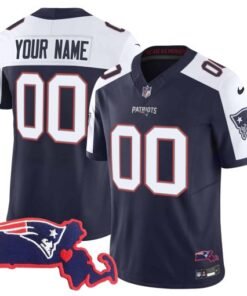 Patriots Massachusetts Patch Vapor Custom Jersey - All Stitched - Jersey AZ